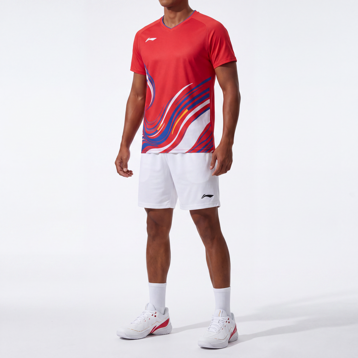 Li-Ning Wave Stripes Rot Unisex