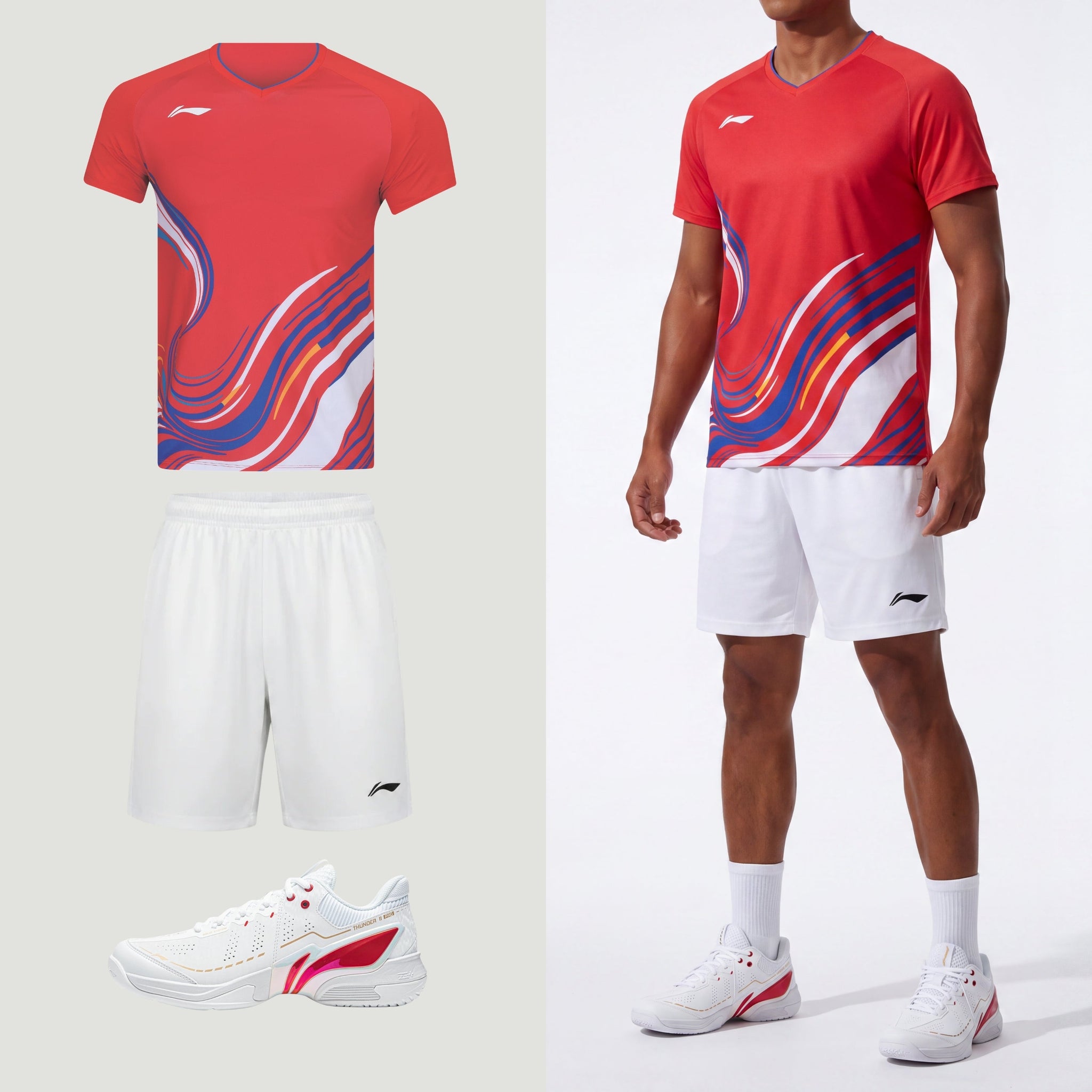 Li-Ning Wave Stripes Rot Unisex
