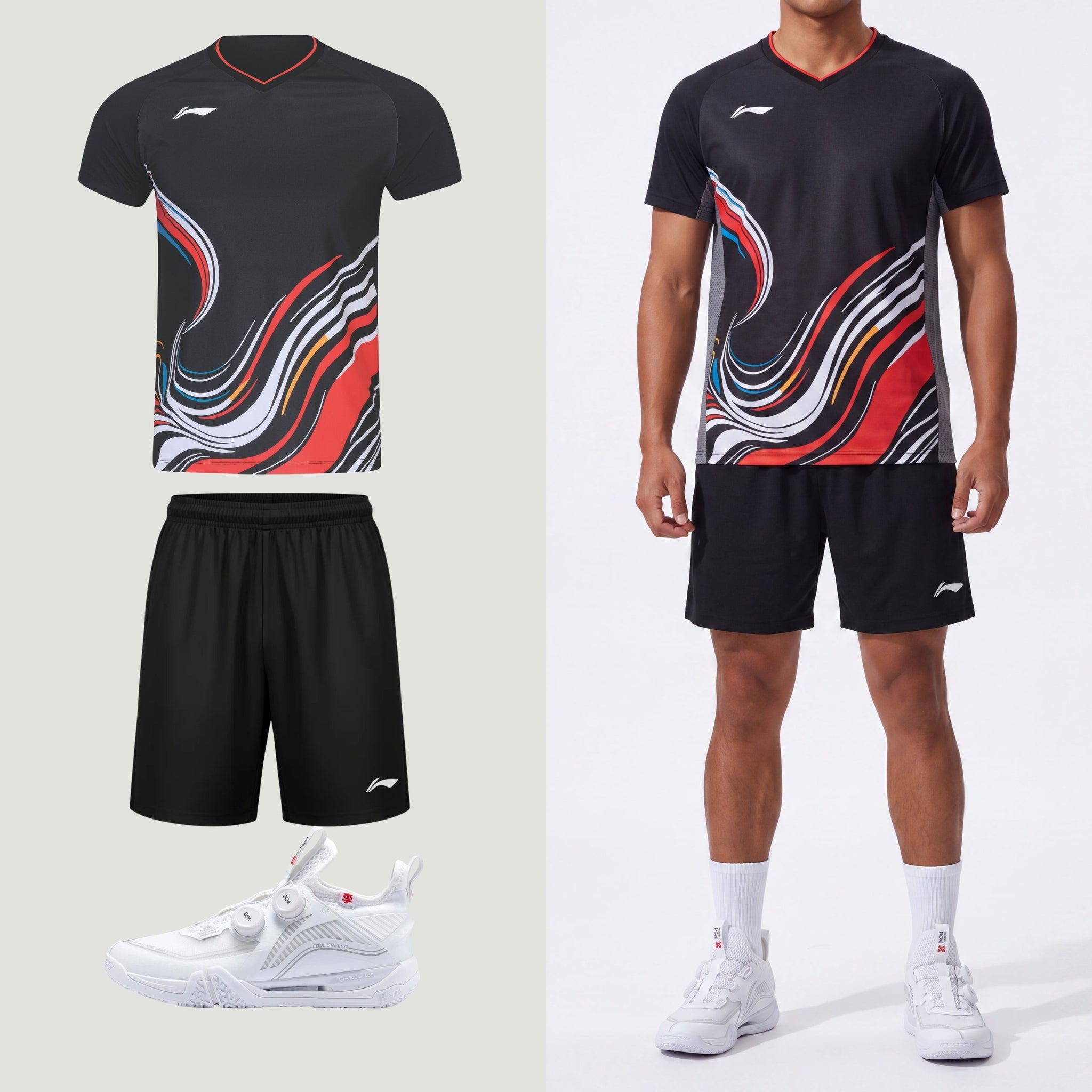 Li-Ning Wave Stripes Schwarz Unisex