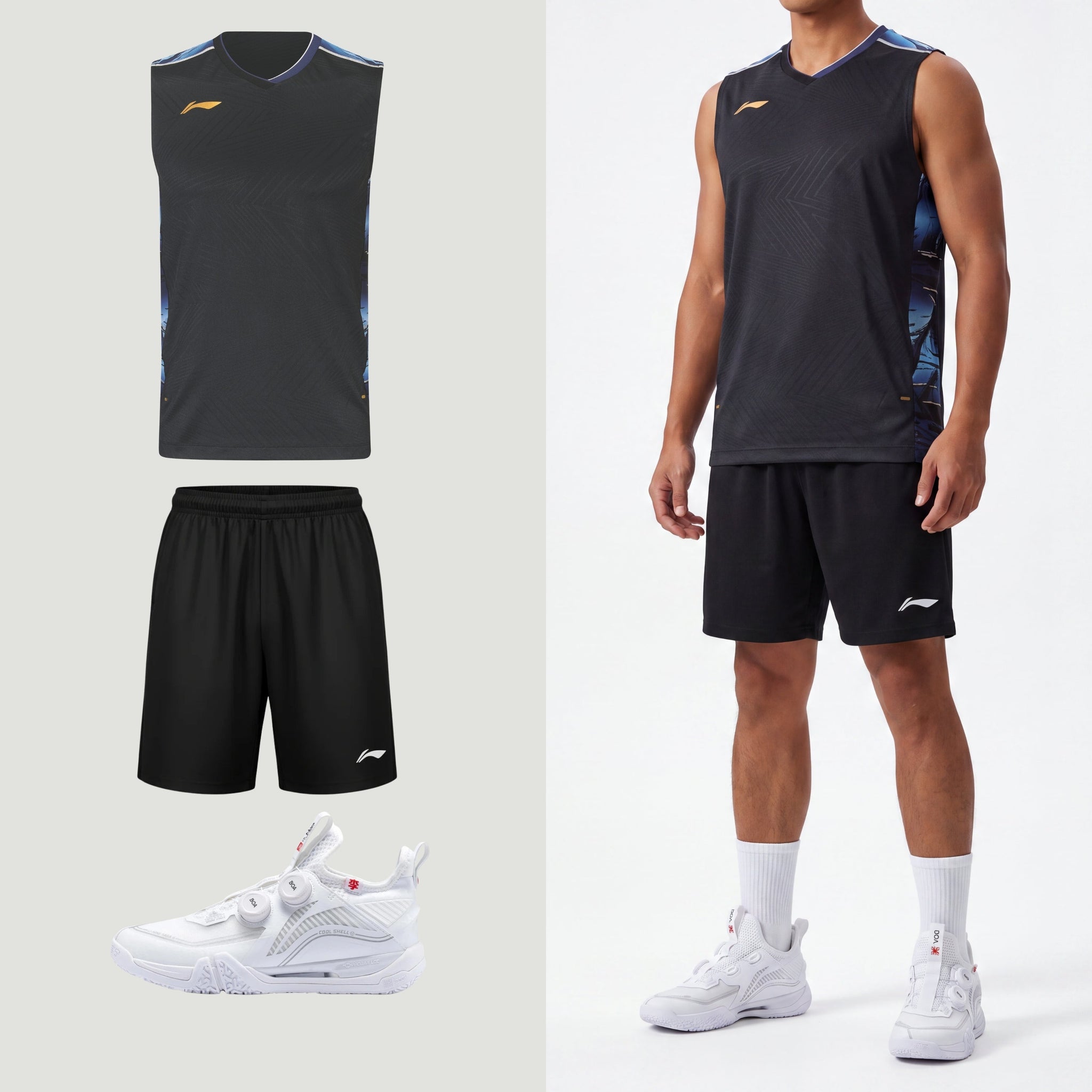 Li-Ning Polar Stripes Schwarzes Tanktop