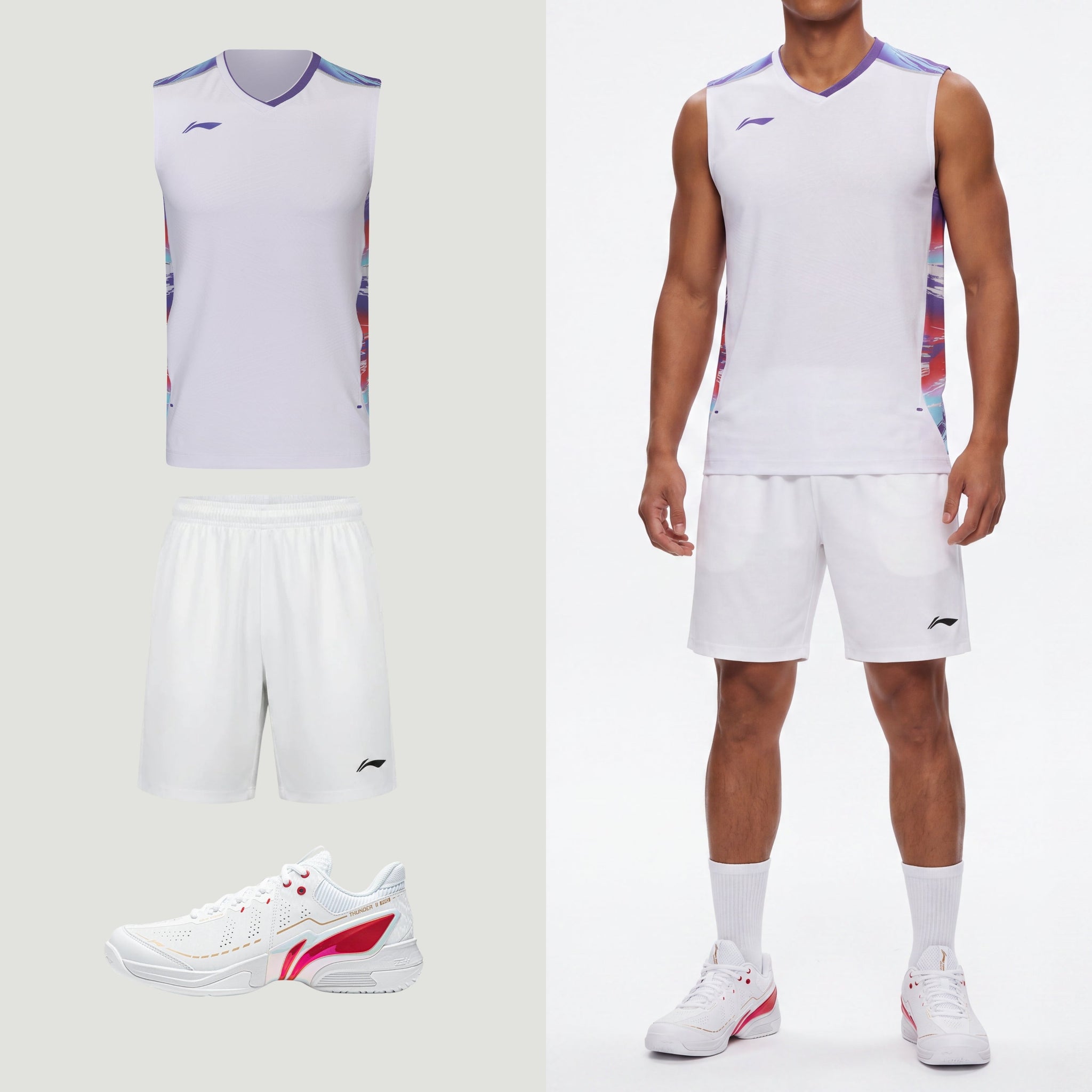 Li-Ning Polar Stripes Weißes Tanktop